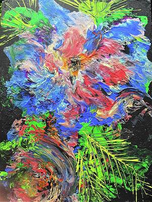 Flower Wall Art featuring the painting Blue Goddess by Stacey Torres