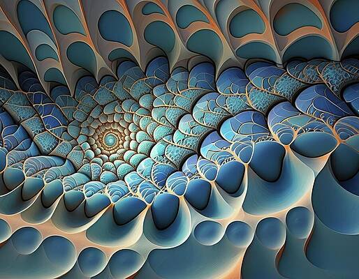 Intricate Wall Art featuring the digital art Blue Heart by Eris And AI