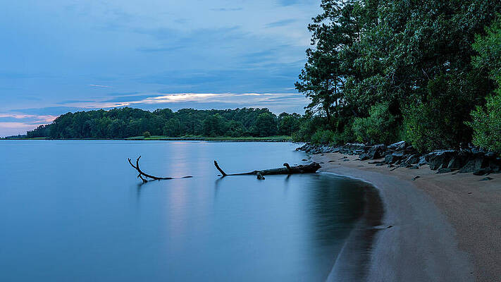 Water Photograph - Blue Hour Mill Creek And Back River by David Fountain