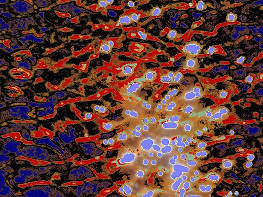 Red Digital Art - Blue Kryptonite Creation by T Oliver