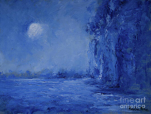 Wall Art featuring the painting Blue Moon by Radha Rao