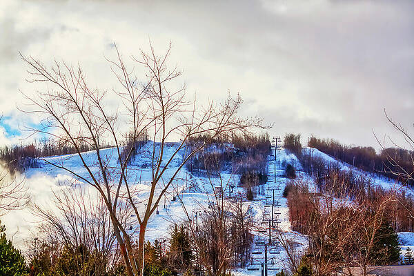 Wall Art featuring the photograph Blue Mountain Ski Lift And Slopes, Ontario by Tatiana Travelways