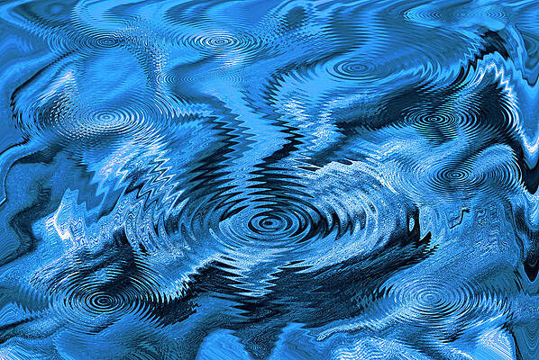 Photograph - Blue Pond Ripple  Wave Texture Background by Severija Kirilovaite