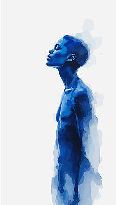 Wall Art featuring the digital art Blue by Printed View