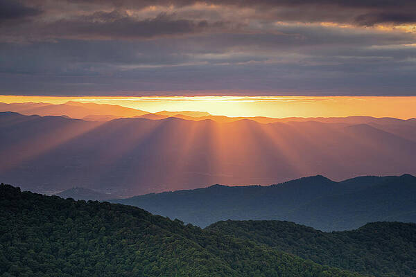 Nature Wall Art featuring the photograph Blue Ridge Mountains Sunset by Dave King