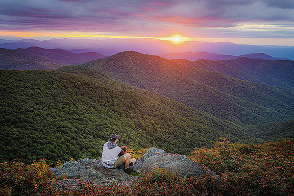 Outdoors Photograph - Blue Ridge Mountains Sunset Lovers by Dave King