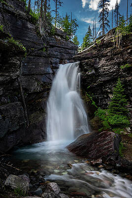 Mountain Photograph - Blue Skies Over Baring Falls by Matt Halvorson