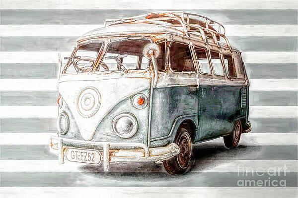 Wall Art featuring the photograph Blue Surf Camper by Jorgo Photography