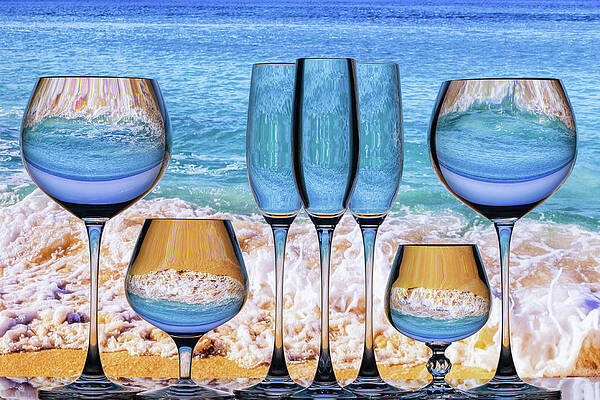 Yellow Wall Art featuring the photograph Blue Water And Orange Sand by Elvira Peretsman