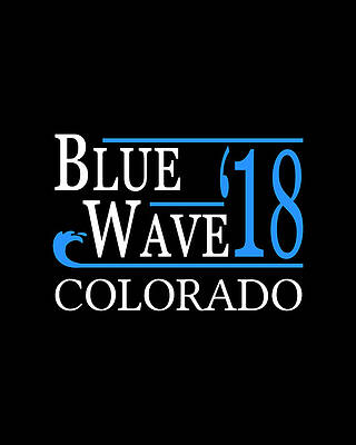 Blue Wall Art featuring the digital art Blue Wave COLORADO Vote Democrat by Flippin Sweet Gear