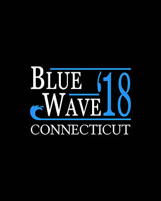 Blue Wall Art featuring the digital art Blue Wave CONNECTICUT Vote Democrat by Flippin Sweet Gear