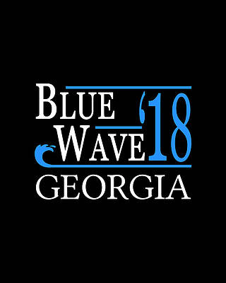 Blue Wall Art featuring the digital art Blue Wave GEORGIA Vote Democrat by Flippin Sweet Gear