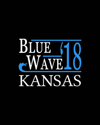 Blue Wall Art featuring the digital art Blue Wave KANSAS Vote Democrat by Flippin Sweet Gear