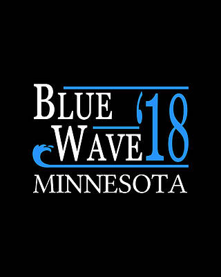 Blue Wall Art featuring the digital art Blue Wave MINNESOTA Vote Democrat by Flippin Sweet Gear