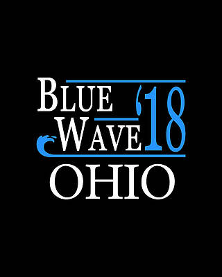 Blue Wall Art featuring the digital art Blue Wave OHIO Vote Democrat by Flippin Sweet Gear