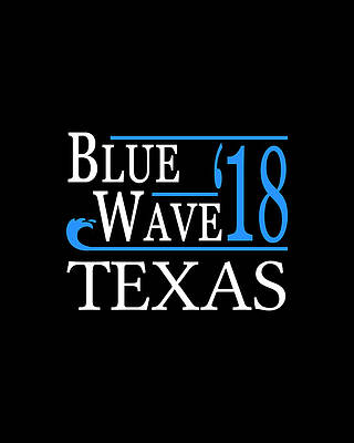 Blue Wall Art featuring the digital art Blue Wave TEXAS Vote Democrat by Flippin Sweet Gear