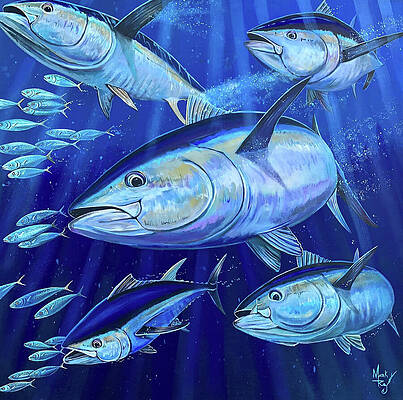 Tuna Painting - Bluefin Tuna by Mark Ray