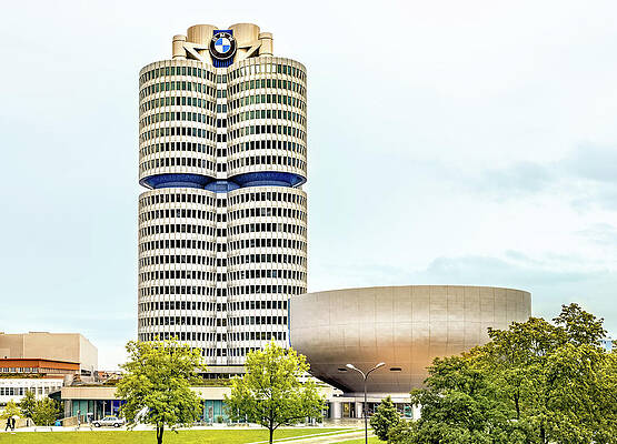 Architecture Wall Art featuring the photograph BMW Headquarters And Museum by Elvira Peretsman
