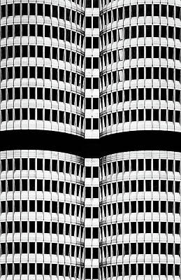Architecture Wall Art featuring the photograph BMW Headquarters, Architectural Fragment by Elvira Peretsman