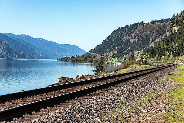 Washington Photograph - BNSF Tracks East Of Stevenson Washington by Tom Cochran