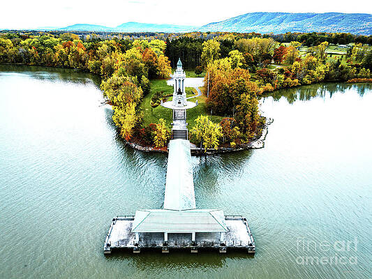 Foliage Photograph - Boat Dock At Lake Champlain In Crown Point, New York by Eric Killorin
