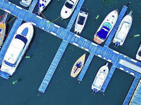 North Carolina Wall Art featuring the photograph Boat Parking by Oceanic SkyView