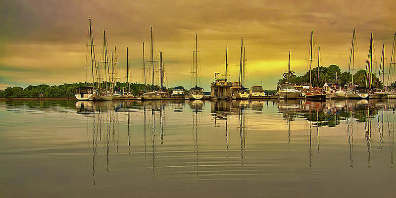 Serene Photograph - Boats At Dusk by Tatiana Travelways