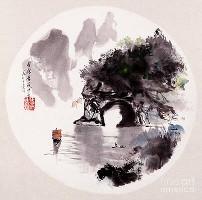 Boat Wall Art featuring the painting Boats by Li Yan