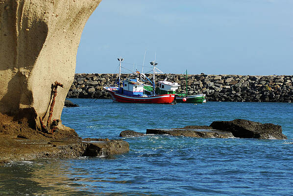 Summer Wall Art featuring the photograph Boats On The Coast In Ocean by Severija Kirilovaite