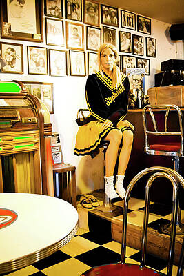 Wall Art featuring the photograph Bobby Soxer Girl On Route 66 by Tatiana Travelways