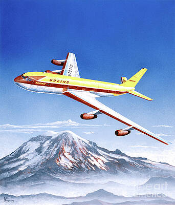 Airplane Wall Art featuring the painting Boeing 367-80 by Steve Ferguson