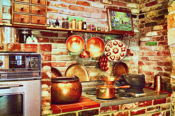 Nevada Wall Art featuring the mixed media Bonnie Springs Ranch Kitchen by Tatiana Travelways