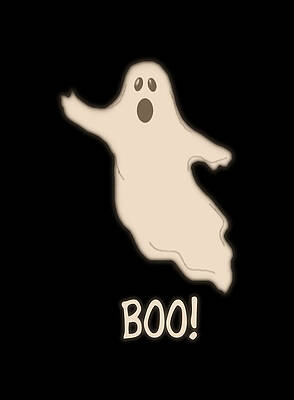 Scary Wall Art featuring the digital art Boo The Ghost by Flippin Sweet Gear
