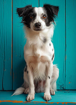Wall Art featuring the photograph Border Collie Portrait Good Boy by Printed View