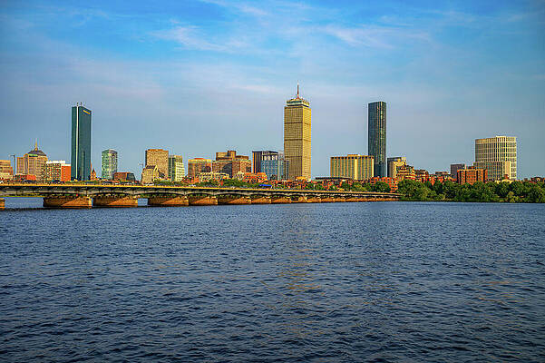 Wall Art featuring the photograph Boston Back Bay Skyline Across Charles River In Massachusetts, USA by Miroslav Liska