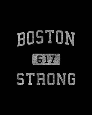 Boston Digital Art - Boston Strong Retro by Flippin Sweet Gear