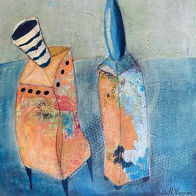 Painting - Bottle Couple by Beth Hanson