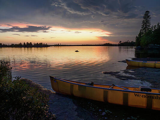 Sunset Over Tranquil Lake Wall Art
