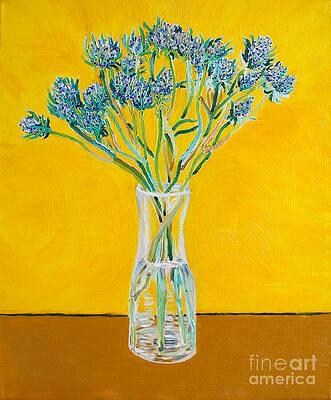 Wall Decor Painting - Bouquet Of Flower Thistles by Michel Cruz-Garcia