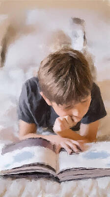 Painting - Boy Studying by Gary Arnold
