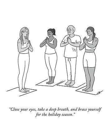 Prayer Drawing - Brace Yourself For The Holiday Season by Lila Ash