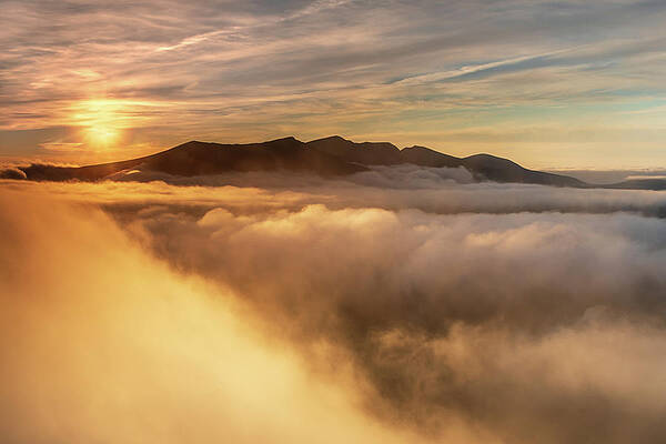Sunset Photograph - Brandon Cloud Inversion At Sunset, Dingle Peninsula by Adrian Hendroff