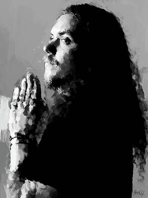 Black And White Digital Art - Brandon Lake-Hard Fought Hallelujah BW by Gradify Creations