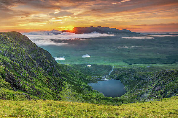 Sunset Photograph - Brandon Sunset From Slievanea, Dingle Peninsula by Adrian Hendroff