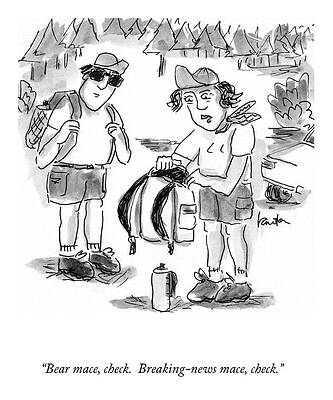 Hiking Drawing - Breaking-News Mace by Mary Lawton