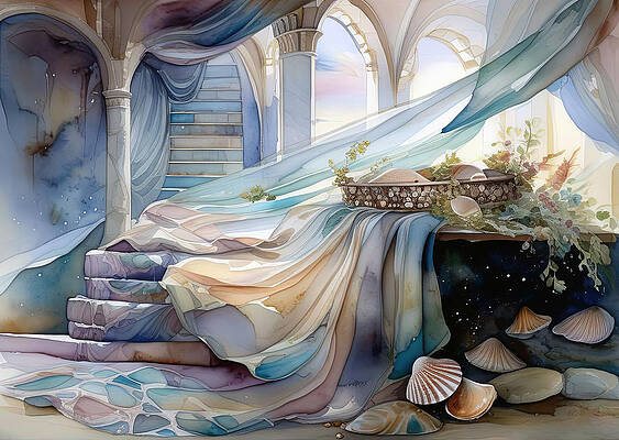 Whimsical Digital Art - Breeze by Eris And AI