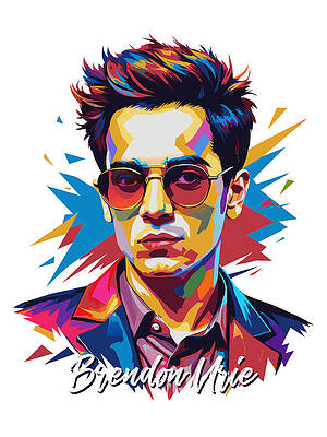 Vibrant Wall Art featuring the digital art Brendon Urie #2 In WPAP Pop Art by Vector Artnesia