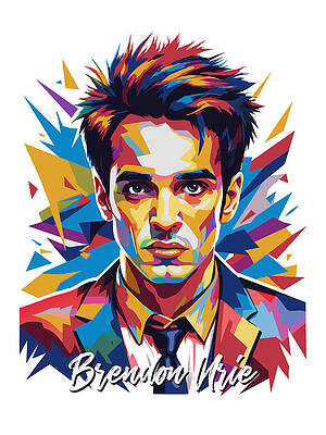 Colorful Wall Art featuring the digital art Brendon Urie #3 In WPAP Pop Art by Vector Artnesia