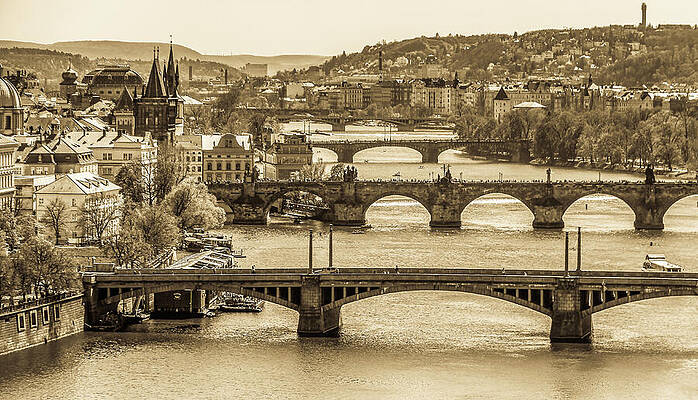 Architecture Wall Art featuring the photograph Bridges Of Prague by Elvira Peretsman