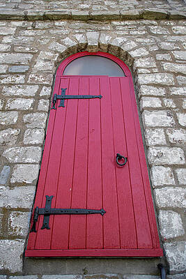 Vintage Photograph - Bright Red Arched Door by John Twynam